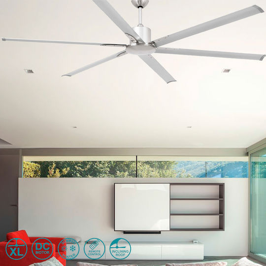 Faro Barcelona Andros XXL Ceiling Fan 213cm Silver
