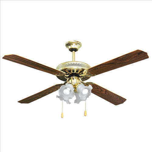Lineme Deco Ανεμιστήρας Οροφής 132cm με Φως Χρυσό/Καφέ