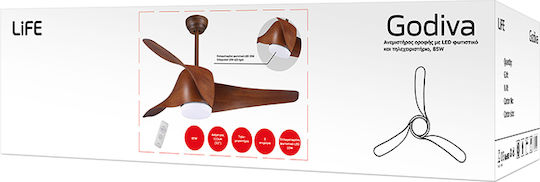 Life Godiva Ceiling Fan 75cm with Brown Light Fixture