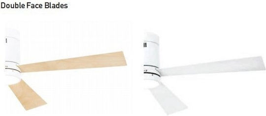 Zambelis Lights Ανεμιστήρας Οροφής 124cm με Φως Μπεζ / Λευκός