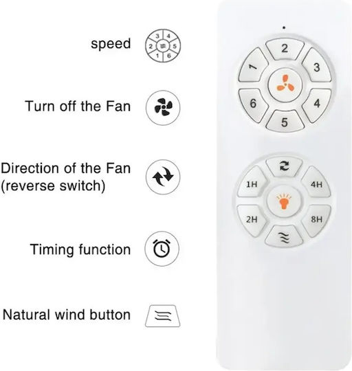 Zambelis Lights Таванен Вентилатор 152см Черен