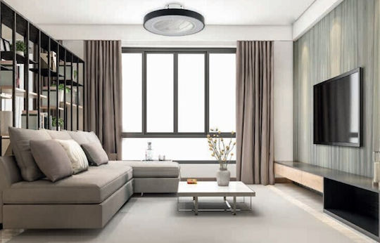 Inlight Chilko Ceiling Fan 50cm with Light Fixture Black
