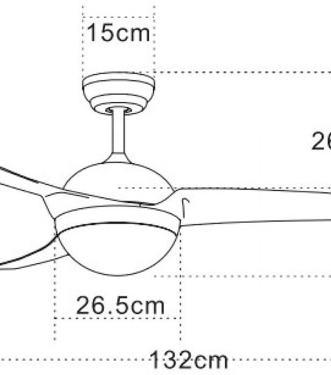 Zambelis Lights Ventilator De Tavan 132cm Cu Lentile De Mărire Negru