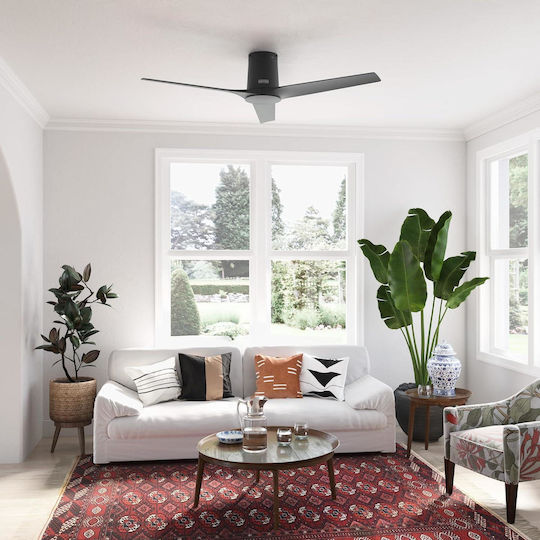 Hunter Athens Low Profile Ceiling Fan 132cm Matte Black