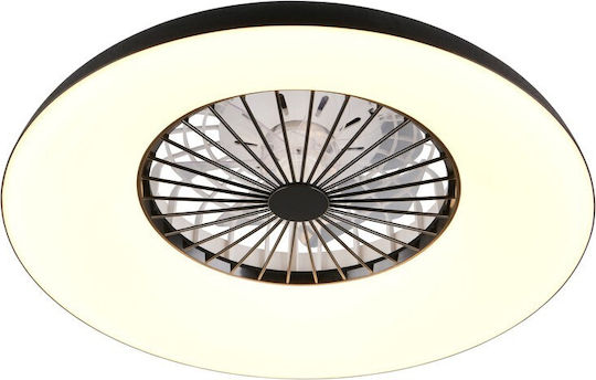 Trio Lighting Svaerholt Затворен Тип Плафон 60см с Осветление Черен