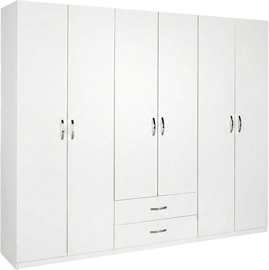 Dormie Εξάφυλλη Ντουλάπα 206x52x213cm Λευκή Απόχρωση Dormie Εξάφυλλη Ντουλάπα 206x52x213cm Λευκή Απόχρωση