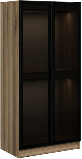 Doppeltür Kleiderschrank Gold Eiche/dunkel Grau 90x52x210cm Doppeltür Kleiderschrank Gold Eiche/dunkel Grau 90x52x210cm