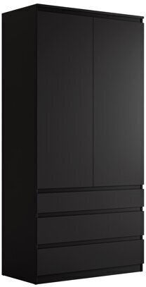 Comfivo Structor Δίφυλλη Ντουλάπα με Καθρέπτη Μαύρο 100x52x202cm