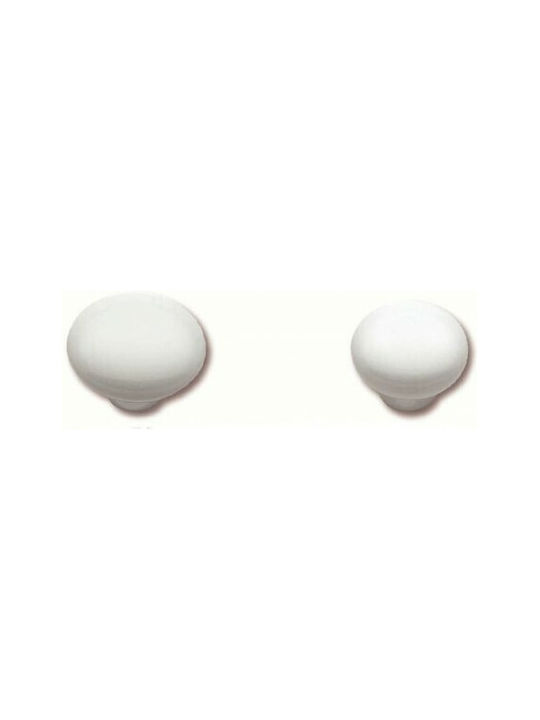 Import Hellas 3074 Antik Knopf Möbelgriff aus Porzellan in Weiß Farbe Ø38mm 0036-0743 1Stück