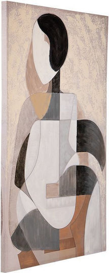 Panou Pânză Figură Feminină Albă Închis Albastru Maro 80x3.5x120cm-812-20101