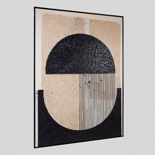 Gemälde Leinwand Rahmen Abstrakte Kunst Schwarz-Beige 100x140cm Eurolamp 812-10024