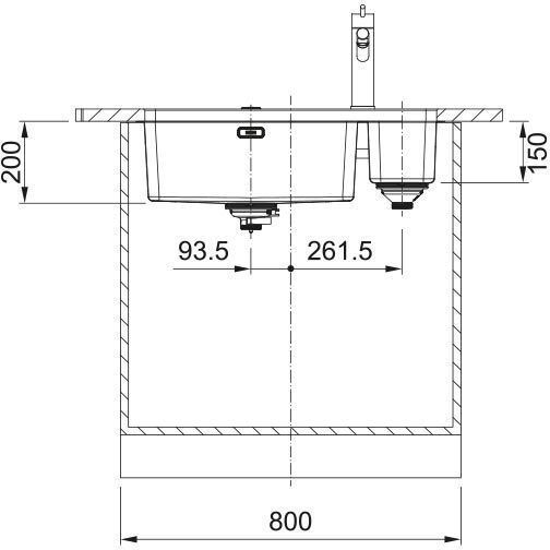 Franke Mythos Myx 160-50-16 Υποκαθήμενος Νεροχύτης Δεξιός Inox Μ72.5xΠ44cm Ασημί