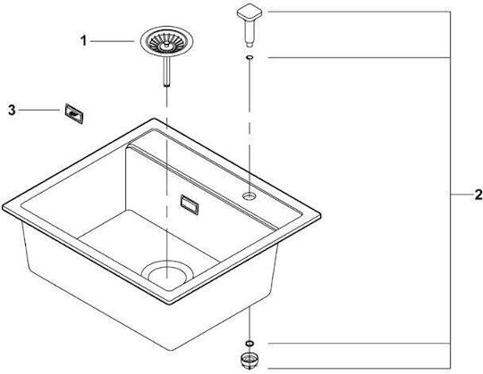 Grohe K700 Unterbauspüle aus Kunstgranit L56 × B51 cm Granite Black