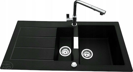 Franke S2d Eingebauter Küchenspüle aus Flüssigem Granit M100xB50cm Graue