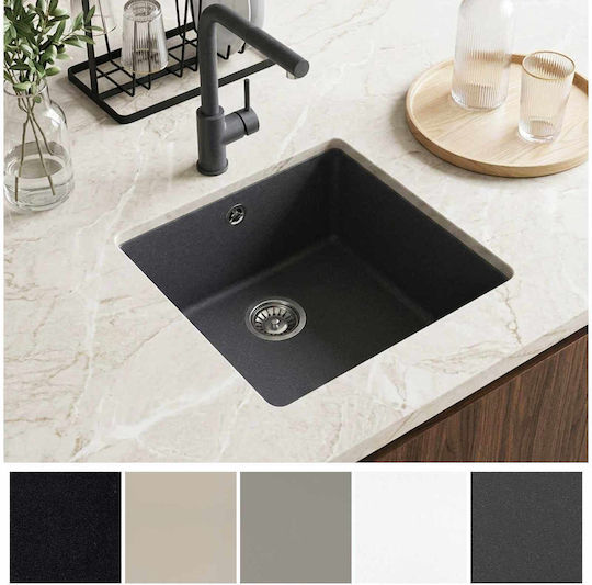 vidaXL Chiuvetă Drop-In din granit sintetic M43xL46cm gri