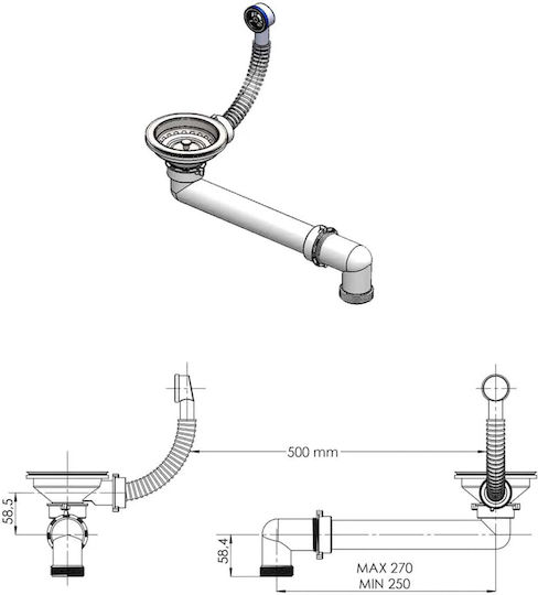 vidaXL Chiuvetă Drop-In din granit sintetic M67xL46cm gri