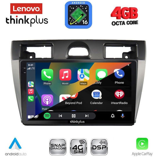 Lenovo Car Audio System for Ford Fiesta 2005-2008 Bluetooth USB WiFi GPS Apple CarPlay Android Auto with 9" Touch Screen