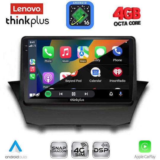 Lenovo Car Audio System for Ford Fiesta 2008-2017 (Bluetooth/USB/WiFi/GPS/Apple CarPlay/Android Auto) with 9" Touch Screen