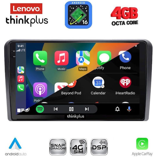 Lenovo Автомобилна Аудио Система 2007-2011 (Bluetooth/USB/Вграден Wi-Fi/GPS/Apple CarPlay/Android Auto) с Touch Screen 9"