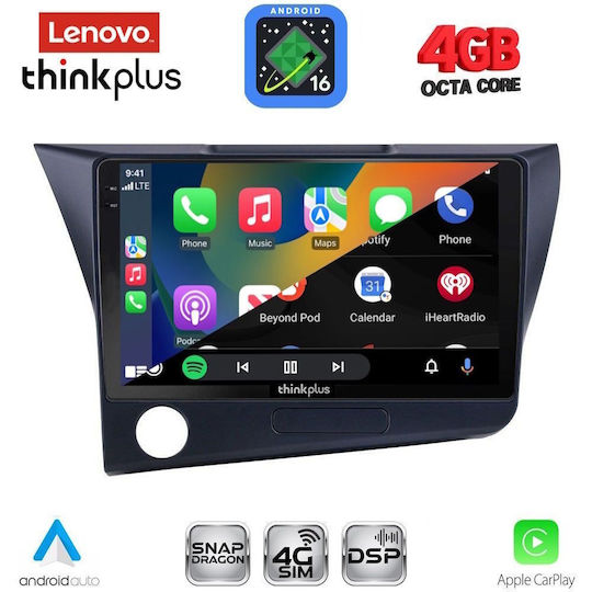 Lenovo Car Audio System for Honda CR-Z 2010-2016 (Bluetooth/USB/WiFi/GPS/Apple CarPlay/Android Auto) with 9" Touch Screen