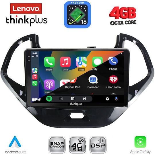 Lenovo Car Audio System for Ford Ka 2017-2024 Bluetooth USB WiFi GPS Apple CarPlay Android Auto with 9" Touch Screen