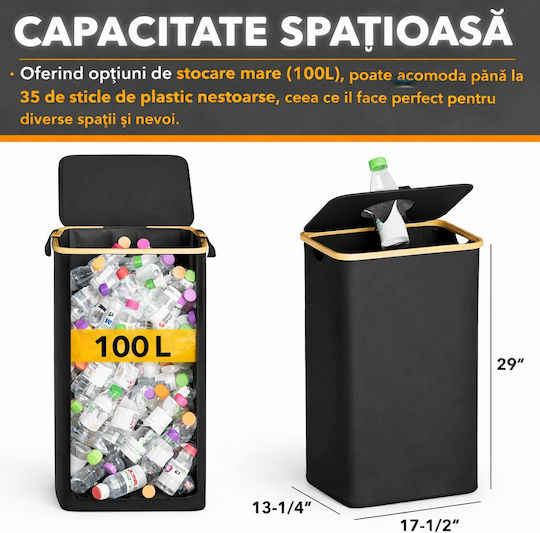 SAC Πλαστικός Κάδος Ανακύκλωσης 100lt Μαύρος