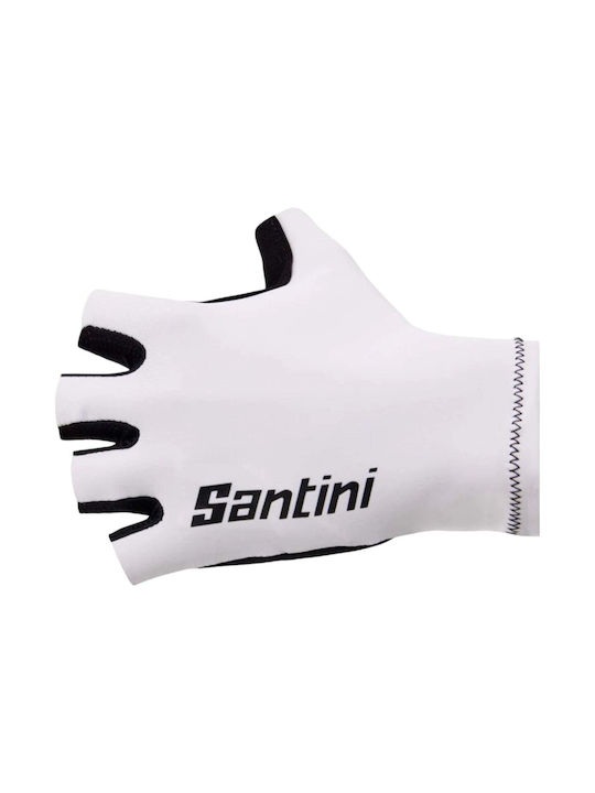 Santini Cosmetic Γάντια Ποδηλασίας Λευκά