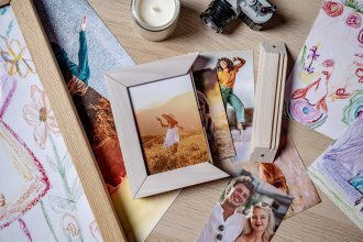 Apple Fotorahmen Hölzernes mit Schwarzem Rahmen