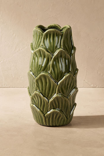 Kaemingk Green Porcelain Vase Φ15xH30cm