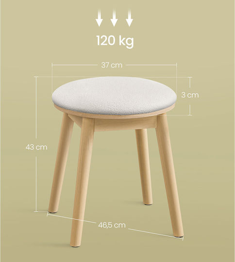 Upholstered Fabric Footstool Stool (φ46.5x43) Songmics Rds007y01 46.5x46.5x43cm