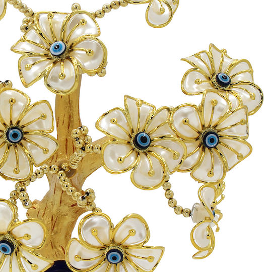 Decorative Tree Polyresin 22x15x25 Cm Gold Flowers Eyes Keskor 83205