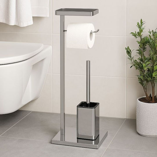 Relaxdays Set de accesorii pentru baie Inox Gri