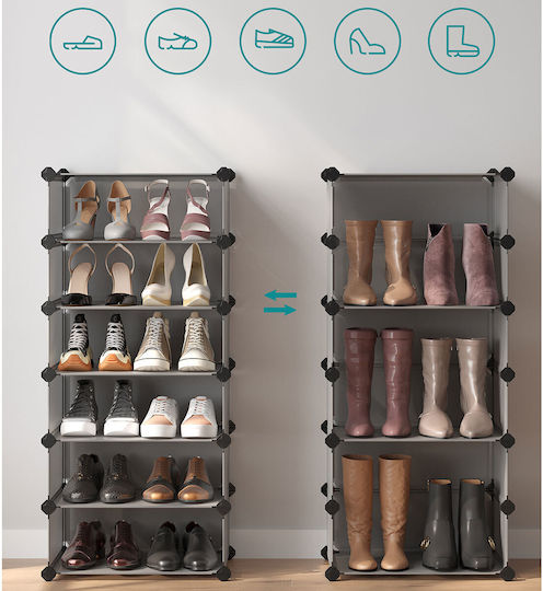 Songmics Plastic Shoe Storage Box in Grey Colour 10pcs