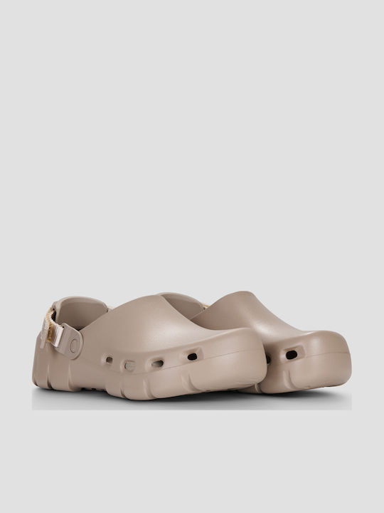 Birkenstock Birki Flow Γυναικεία Σαμπό Καφέ