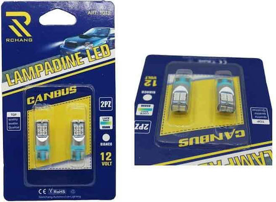 Rchang Lampa Auto T10 Canbus LED 6500K Alb Rece 12V