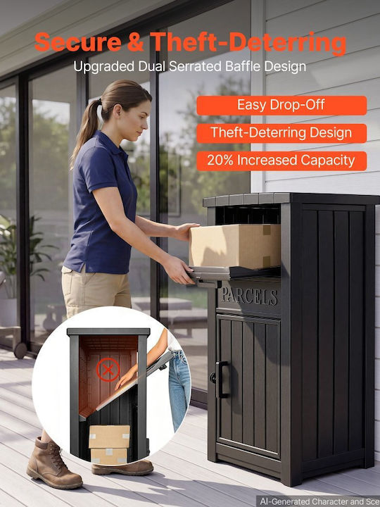 Vevor Outdoor Plastic Mailbox In Black Color