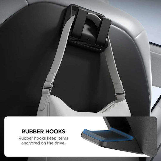 Spigen 2 Pack Car Organizer Acp11563 2x Seat Hooks Tesla Model Y Model 3 Formed Metal Core Black Acp11563;to283jh