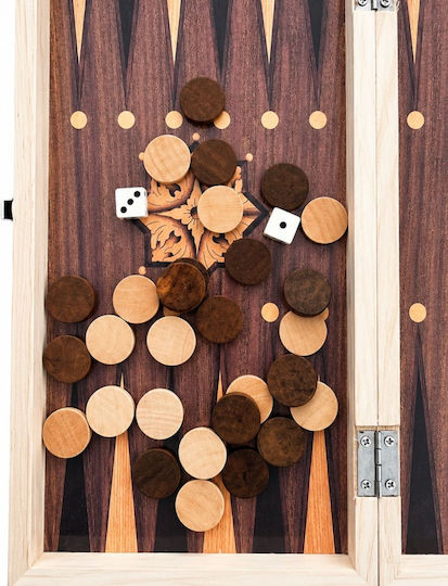 DMT Backgammon/Șah din Lemn cu Pioni 29x29cm