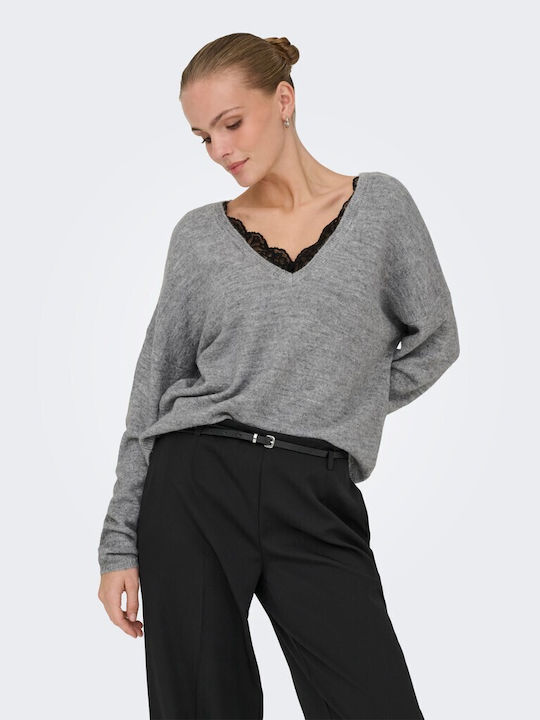 Damen Langärmeliges Pullover Grau