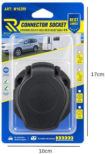 Rchang Гнездо за Теглич 7 Полюса 12v/24v Ремарке и Каравани 7 Pin Trailer & Caravan Connector Socket