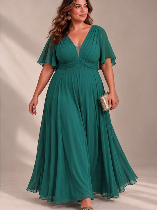 Summer Maxi Dress for Wedding / Christening Green