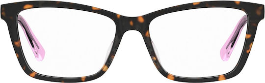 Moschino Damen Acetat Brillengestell Braun Schildpatt MOL700 0T4