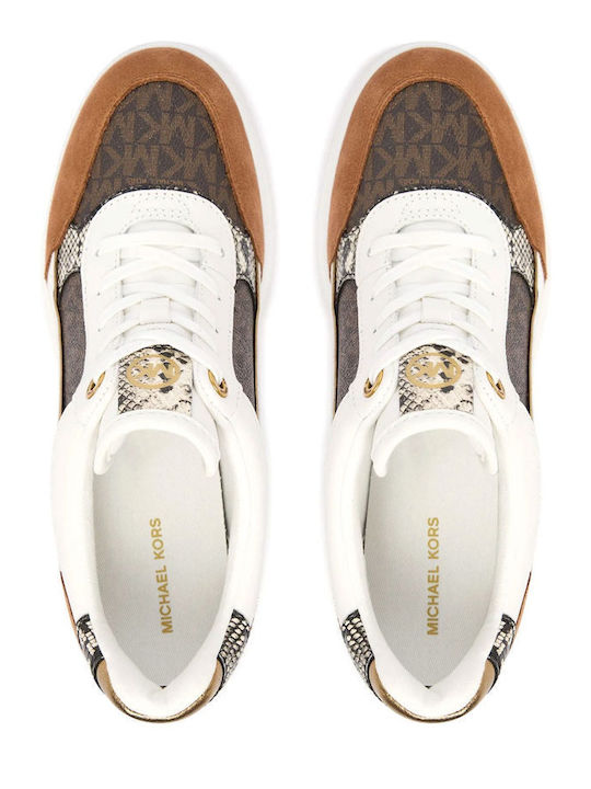 Wedge Trainer Logo Damen Sneakers Weiß / Braun / Taba