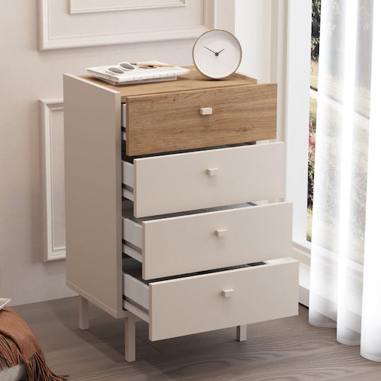 Comodă Dormitor Din Lemn Luke Cu 4 Sertare Culoare Kazmir 48x37x80cm