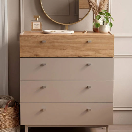 Bedroom Chest of Drawers Wooden Luke with 4 Drawers Kasmir 80x42x93cm