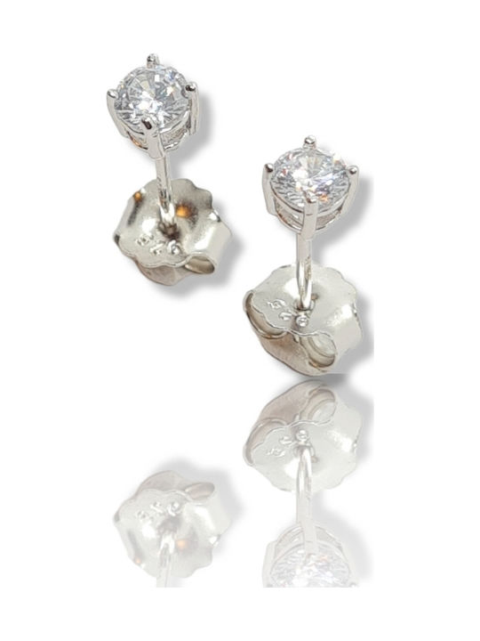 Mentzos Silver Earrings with Stones