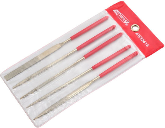 AWTools AW32615 Λίμα Πλαστικού Στρόγγυλη / Ημιστρόγγυλη / Τετράγωνη / Τρίγωνη με Λαβή