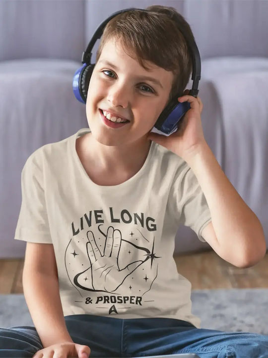 Kids Top Black with Vulcan Salute and Starfleet-inspired Delta A Star Trek inspired graphic Kids Top for science fiction fans and