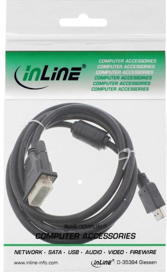 InLine DVI-Kabel DVI-D Stecker - HDMI Stecker 1m Schwarzes 17661