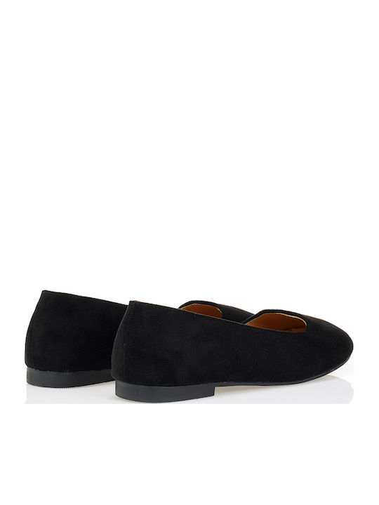 Suede Γυναικείες Μπαλαρίνες Μαύρες